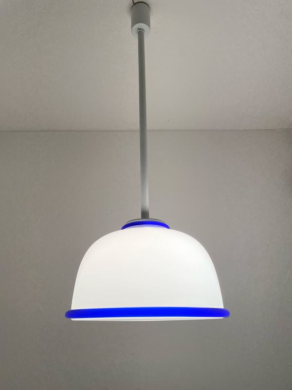 Ettore Sottsass - Lampada a sospensione, etichetta
