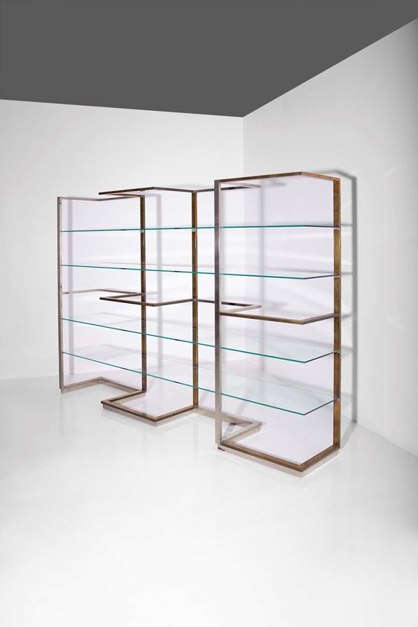 Turri - Brass and Glass Bookcase
