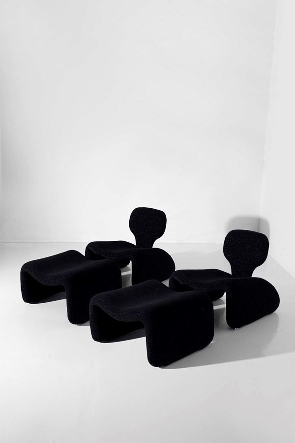 Olivier Mourgue - Pair of armchairs and ottomans