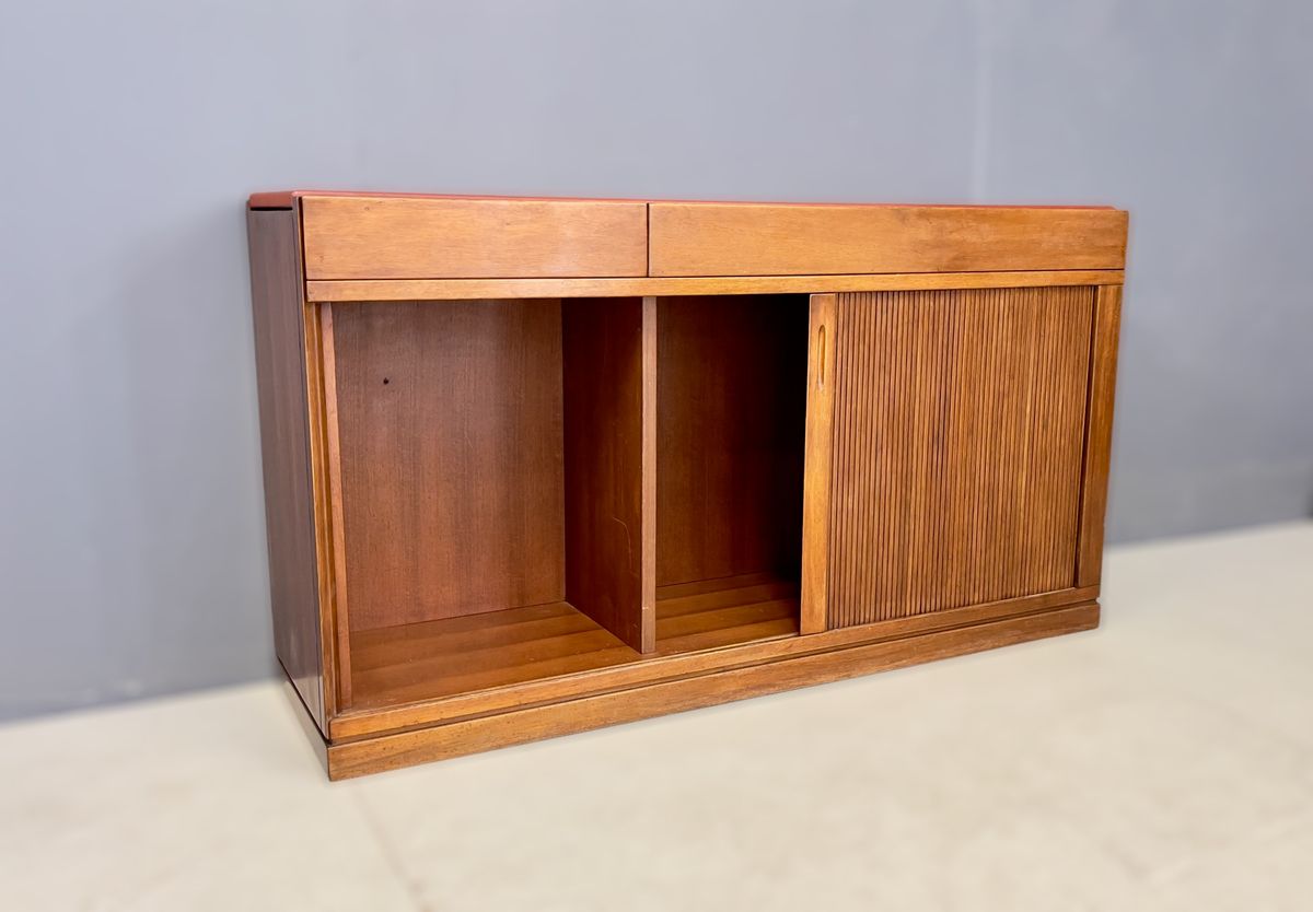 Angelo Mangiarotti (attr.) Walnut Sideboard