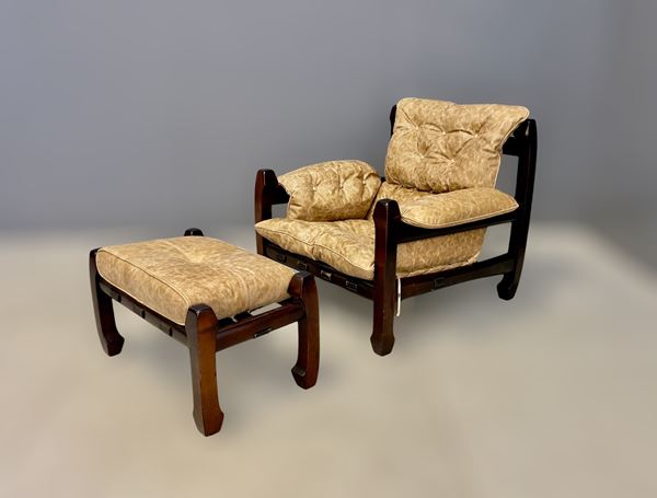 Luciano Frigerio -  Lounge Chair con pouf Modello Samurai di  Luciano Frigerio