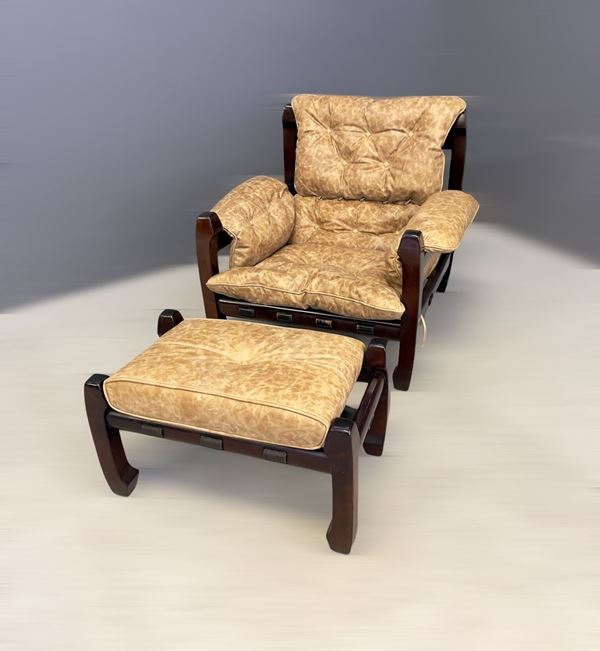 レア Luciano Frigerio イタリア製　オットマン 1脚 Luciano Frigerio : Lounge Chair and ottoman Samurai Model by