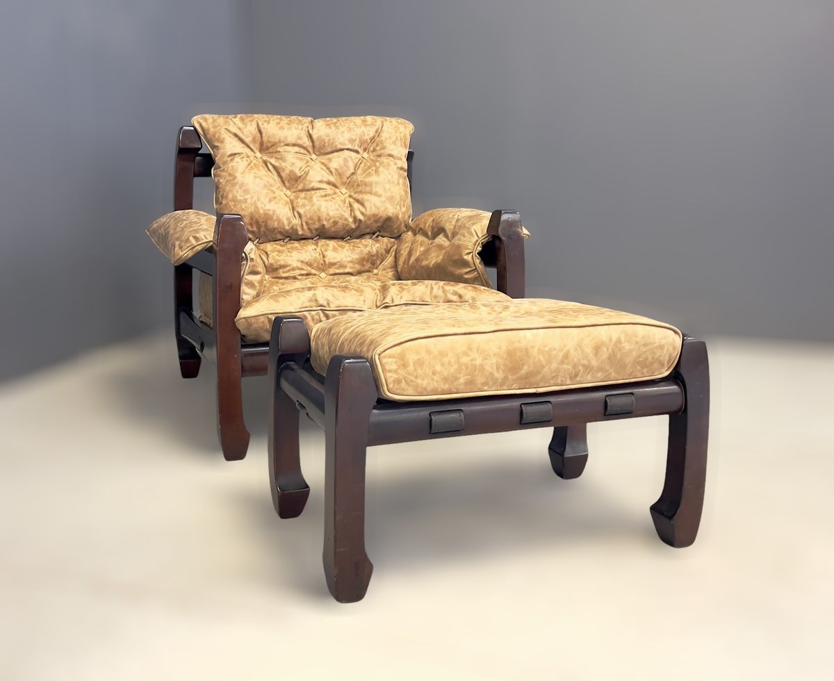 Lounge Chair con Pouf Modello Samurai