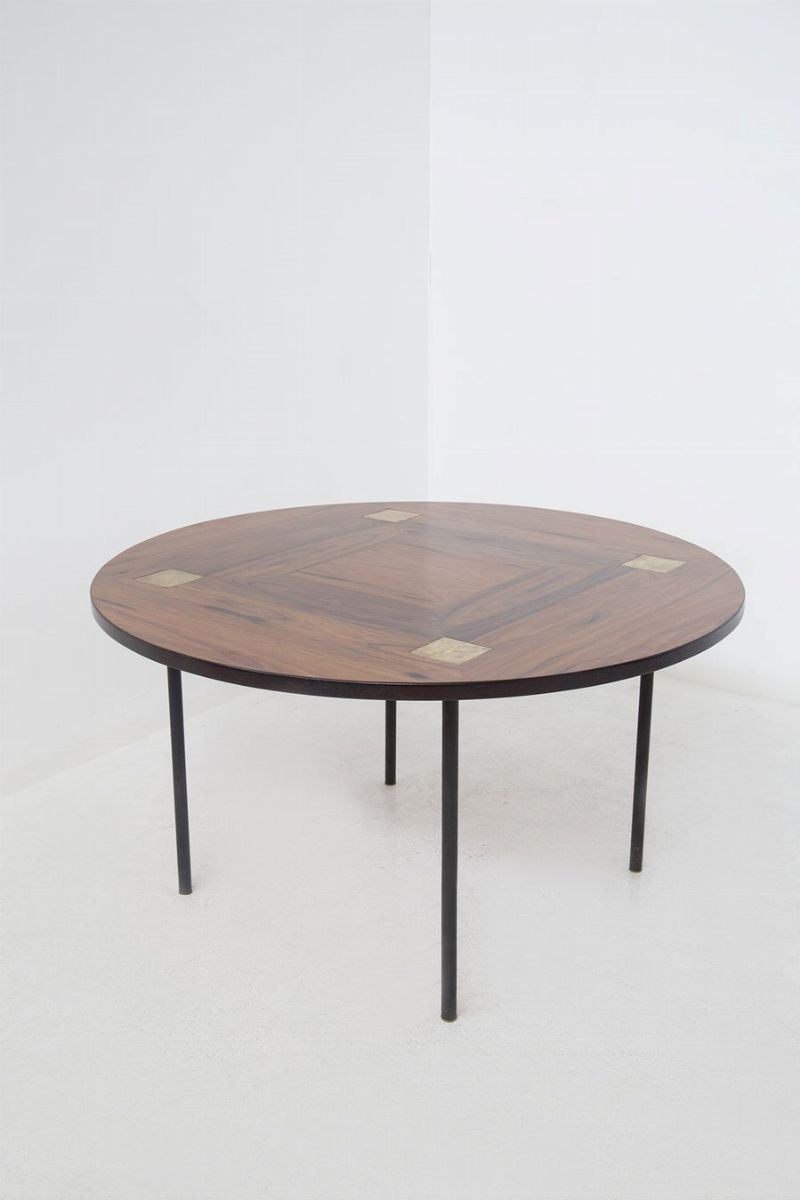 Ettore Sottsass Wooden Living Room Table, 50s, Published