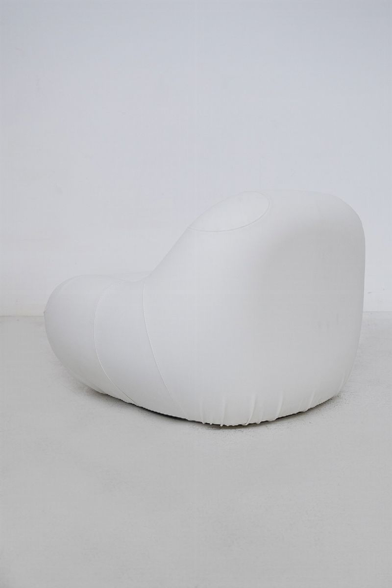 Vintage Carrera Armchairs in White Faux Leather By De Pas, D'urbino And Lomazzi