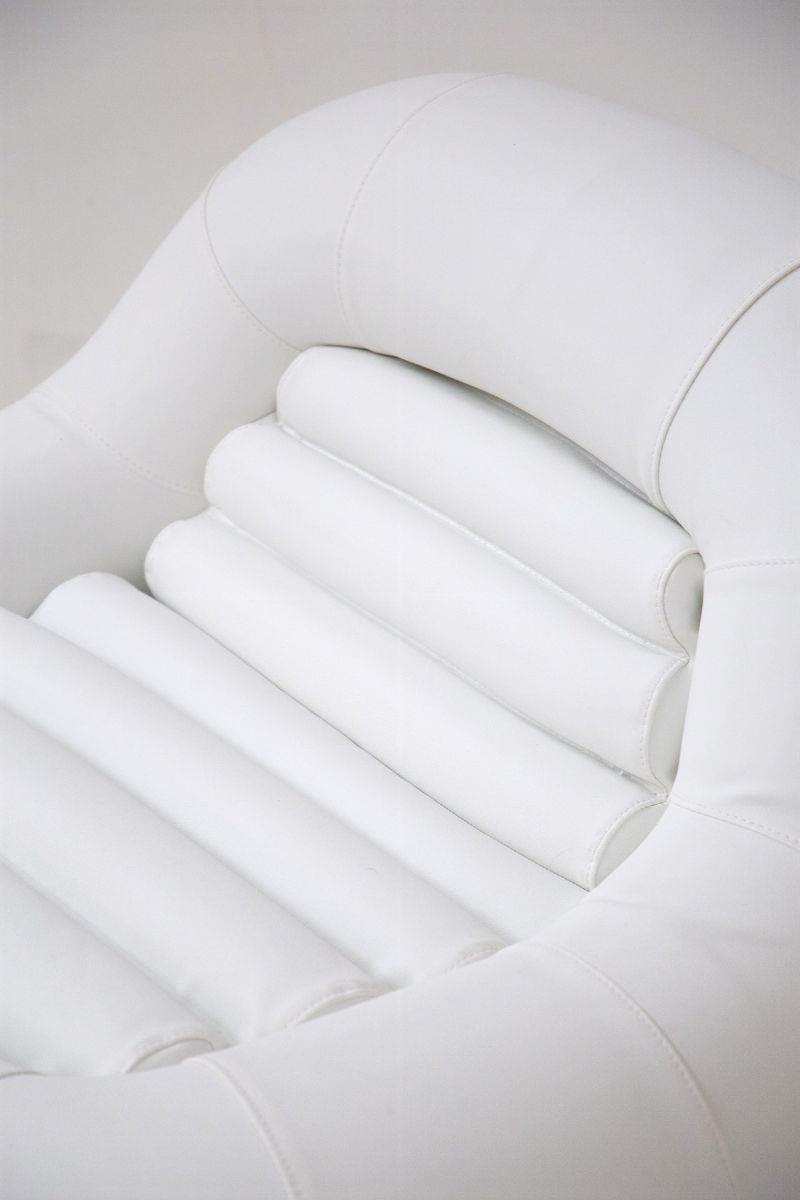 Vintage Carrera Armchairs in White Faux Leather By De Pas, D'urbino And Lomazzi