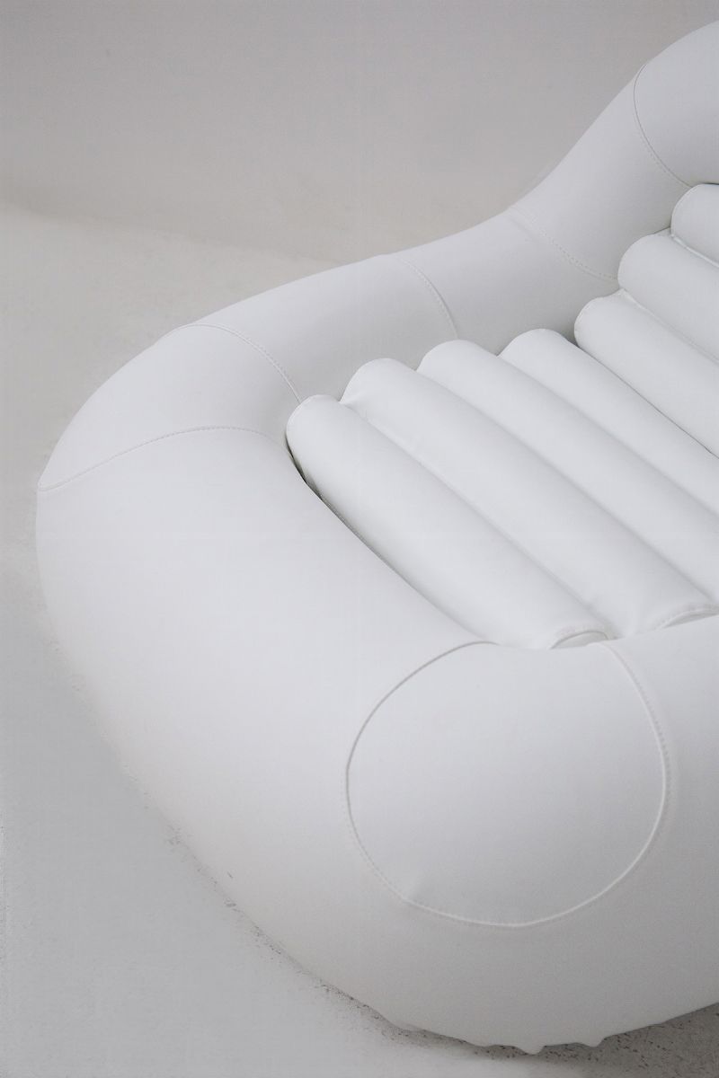 Vintage Carrera Armchairs in White Faux Leather By De Pas, D'urbino And Lomazzi