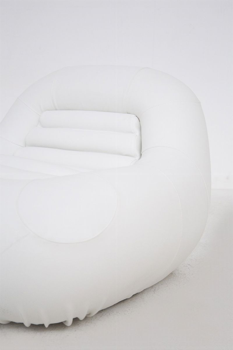 Vintage Carrera Armchairs in White Faux Leather By De Pas, D'urbino And Lomazzi