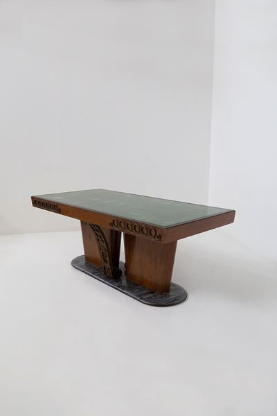 Tavolo Vintage Italiano con Bronzo