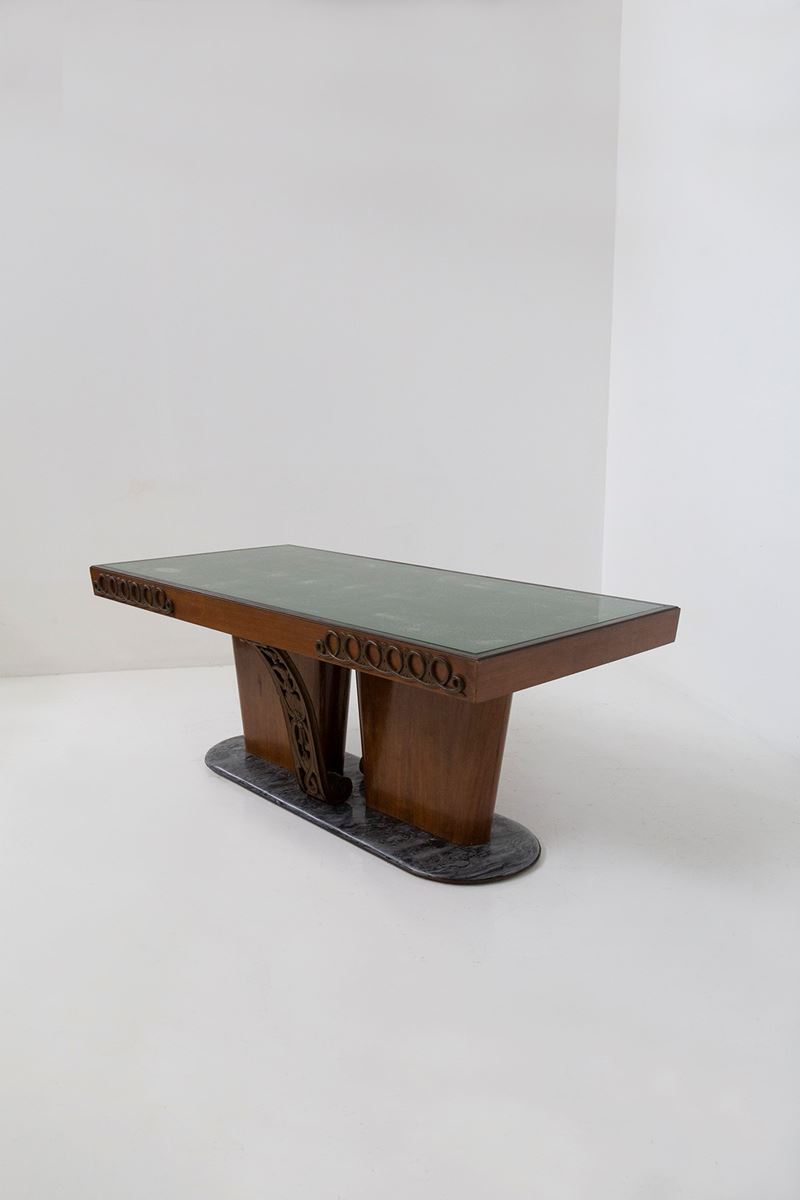 Tavolo Vintage Italiano con Bronzo