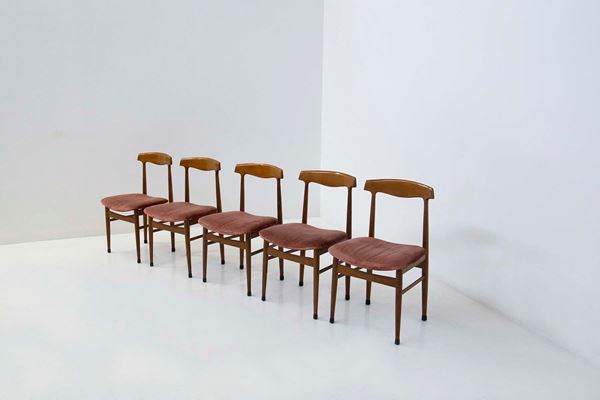 Set di cinque sedie italiane