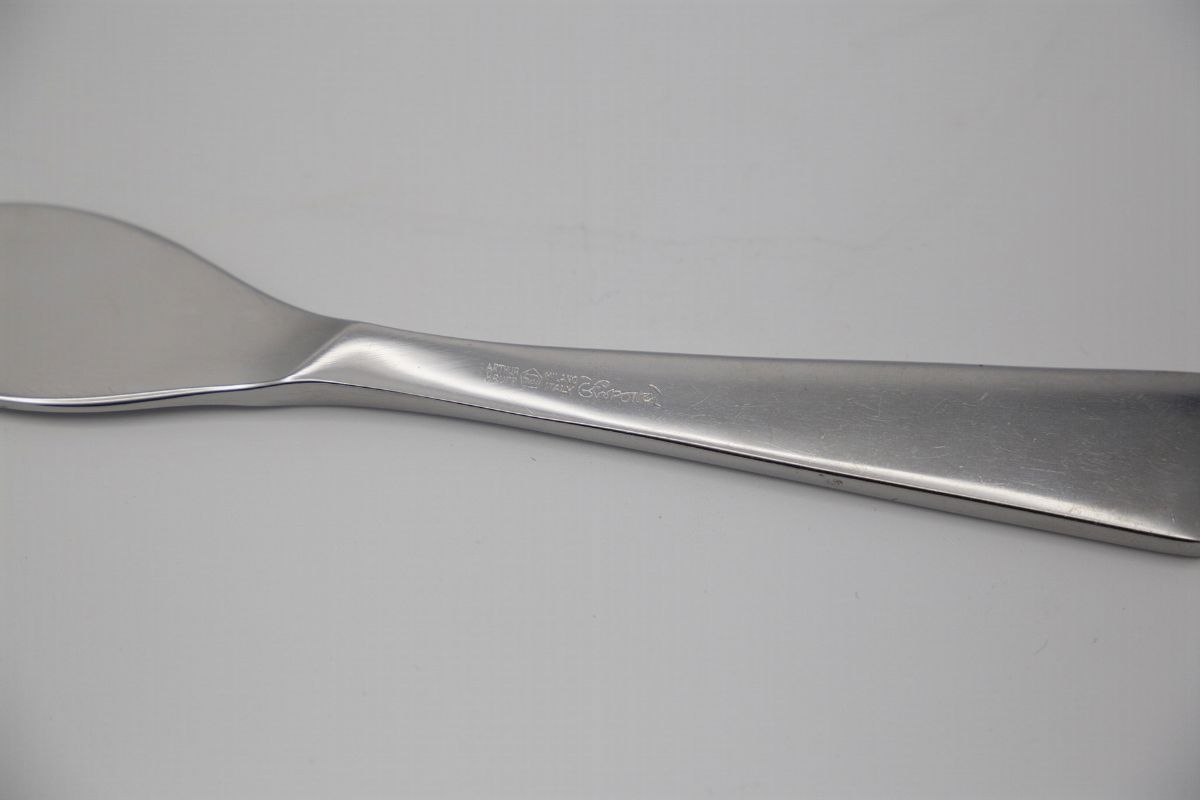 Gio Ponti Vintage Set Of 12 Chromed Steel Tableware