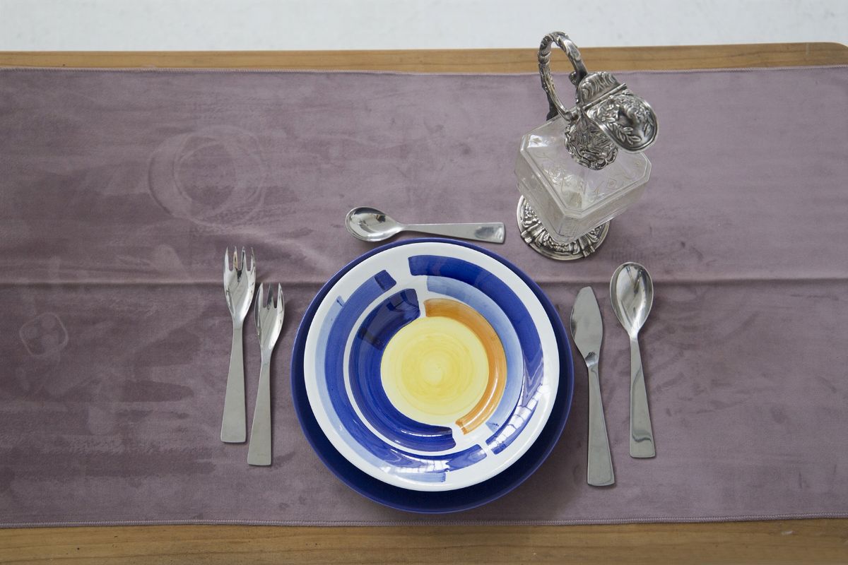 Gio Ponti Vintage Set Of 12 Chromed Steel Tableware