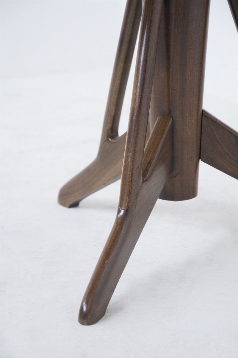 Vintage Table in Walnut Wood And Marble Att. To Ico Parisi