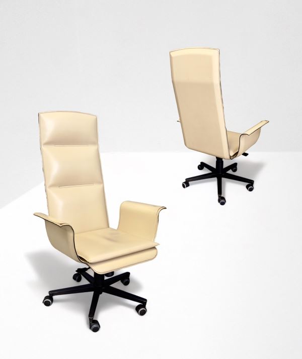 Luca Scacchetti - Pair of Office Armchairs