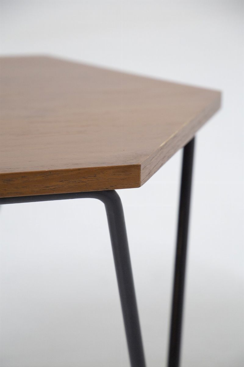 Pair Of Hexagonal Coffee Tables in Wood By Isa Bergamo, Original Label