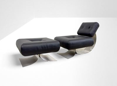 Poltrona con Pouf Modello "alta"