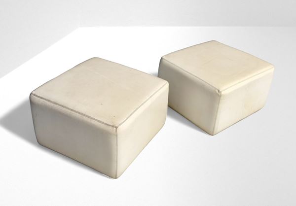 Willie Landels - Pair Throw Away Ottomans 