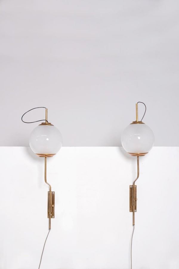 Luigi Caccia Dominioni Pair Pallone Sconces Model Lp 11