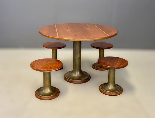 Ship table and stools,