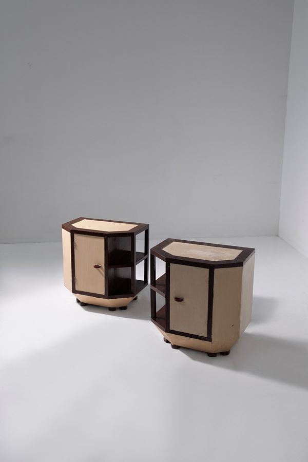Manifattura Italiana - Pair of Futurist nightstands