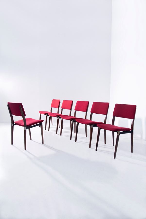 Eugenio Gerli - Set of six Eugenio Gerli chairs, Tecno label.