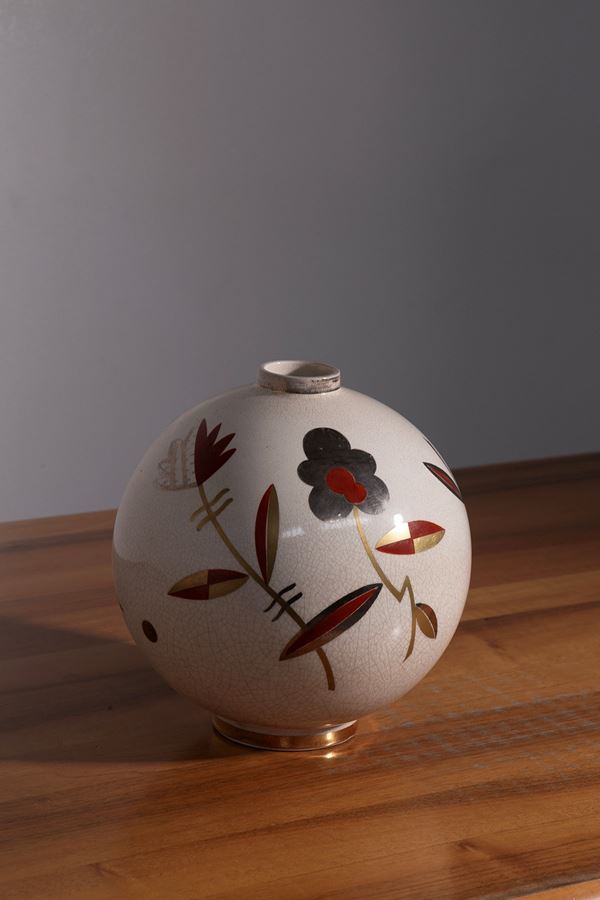 French Art Deco vase, marked