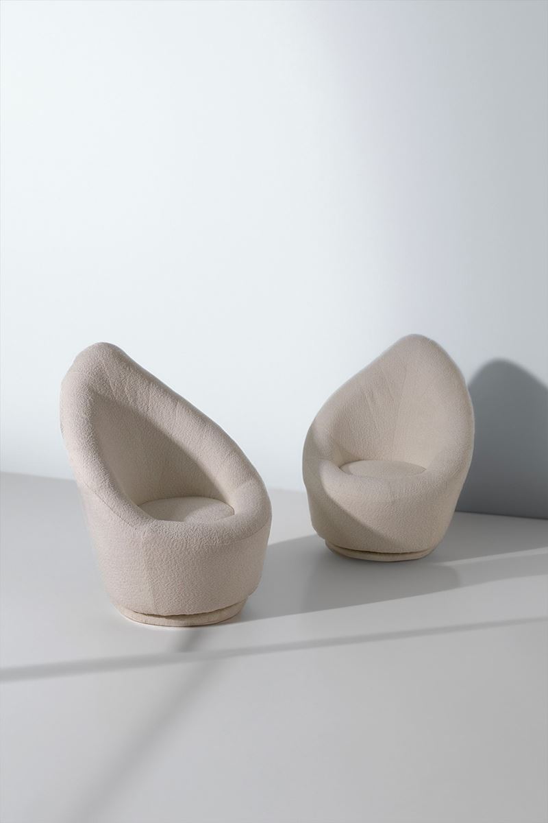 Poltrone Vintage in boucle girevole
