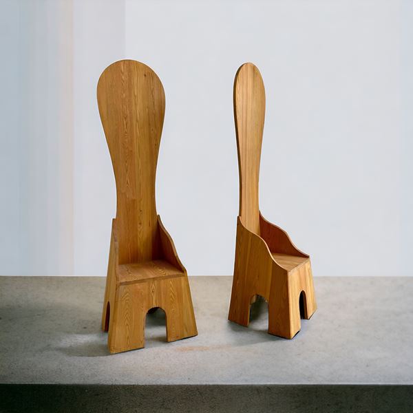 Mario Ceroli - Two chairs Sedia Alta