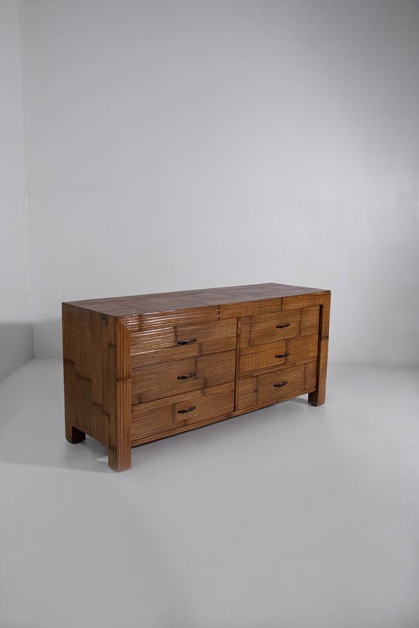 Italian bamboo chest of drawers