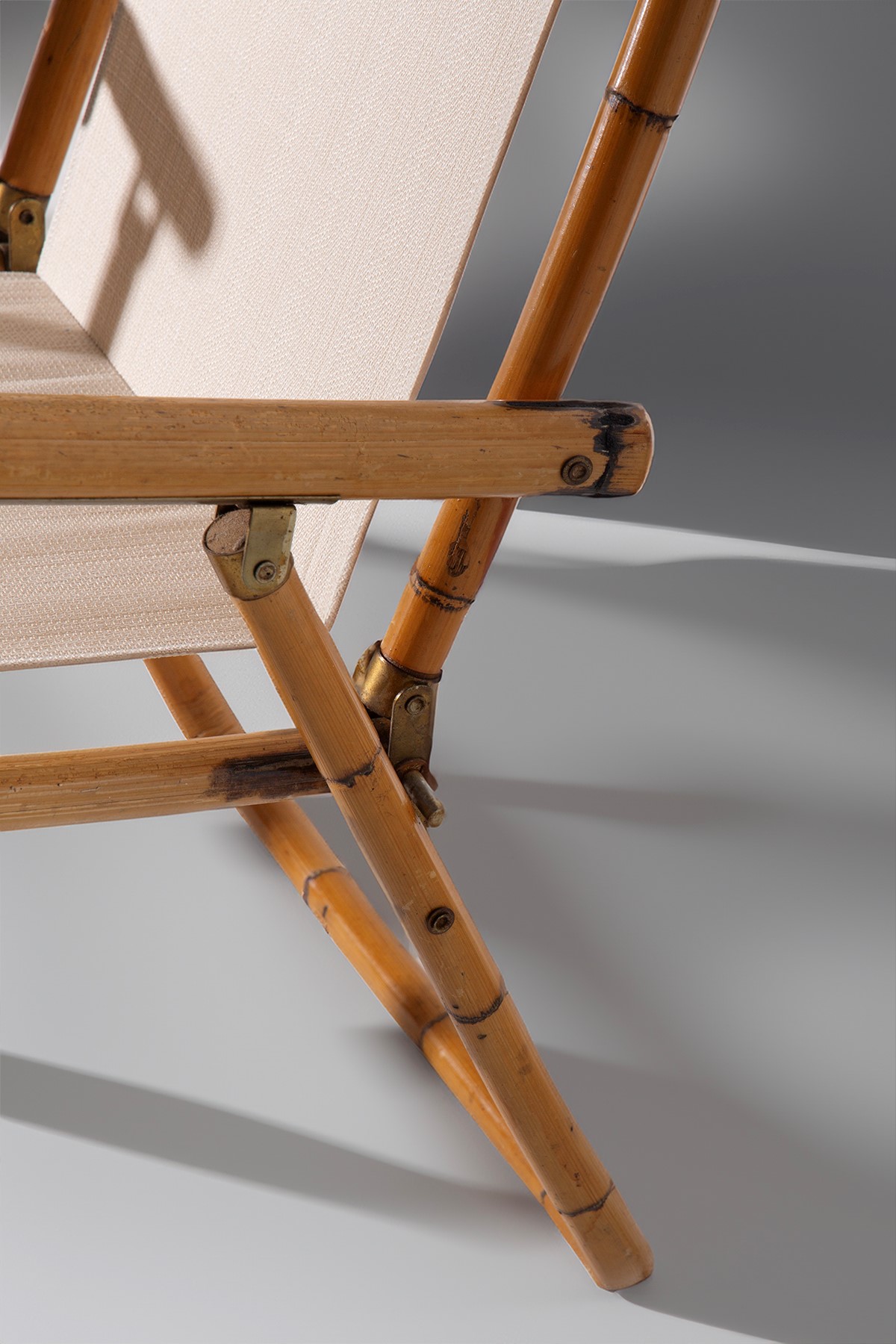 Coppia di sedie in bamboo e ottone