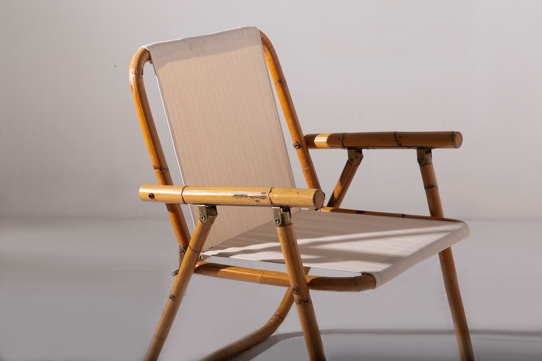 Coppia di sedie in bamboo e ottone