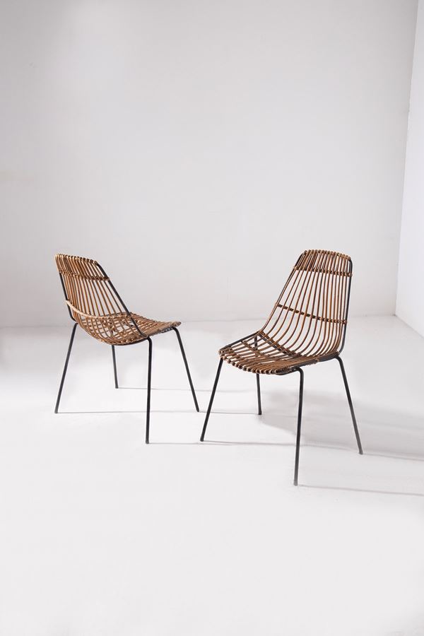 Pair of rattan chairs