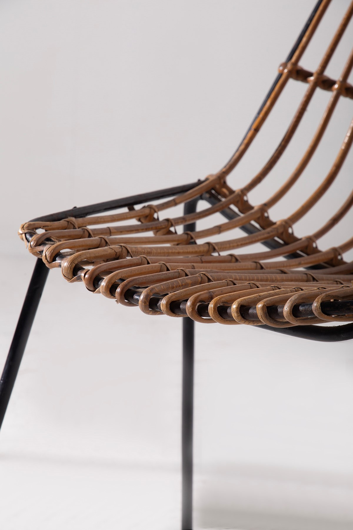 Coppia di sedie in rattan