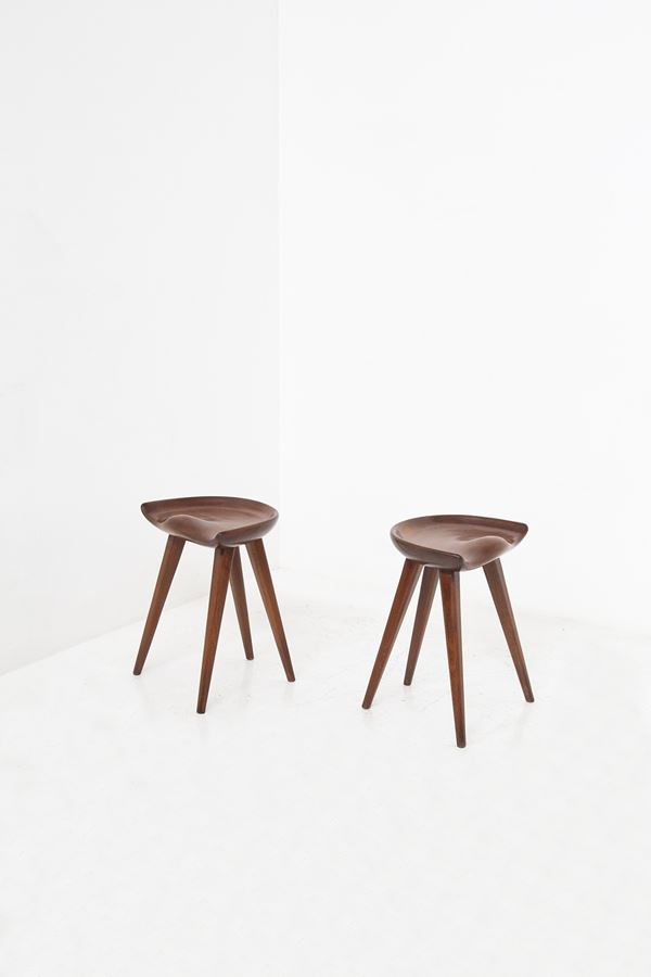 Lassen Mogens - Pair of Danish stools