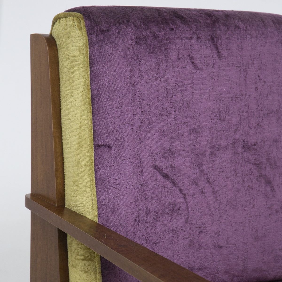 Rene Gabriel Vintage Armchairs in Purple And Green Velvet