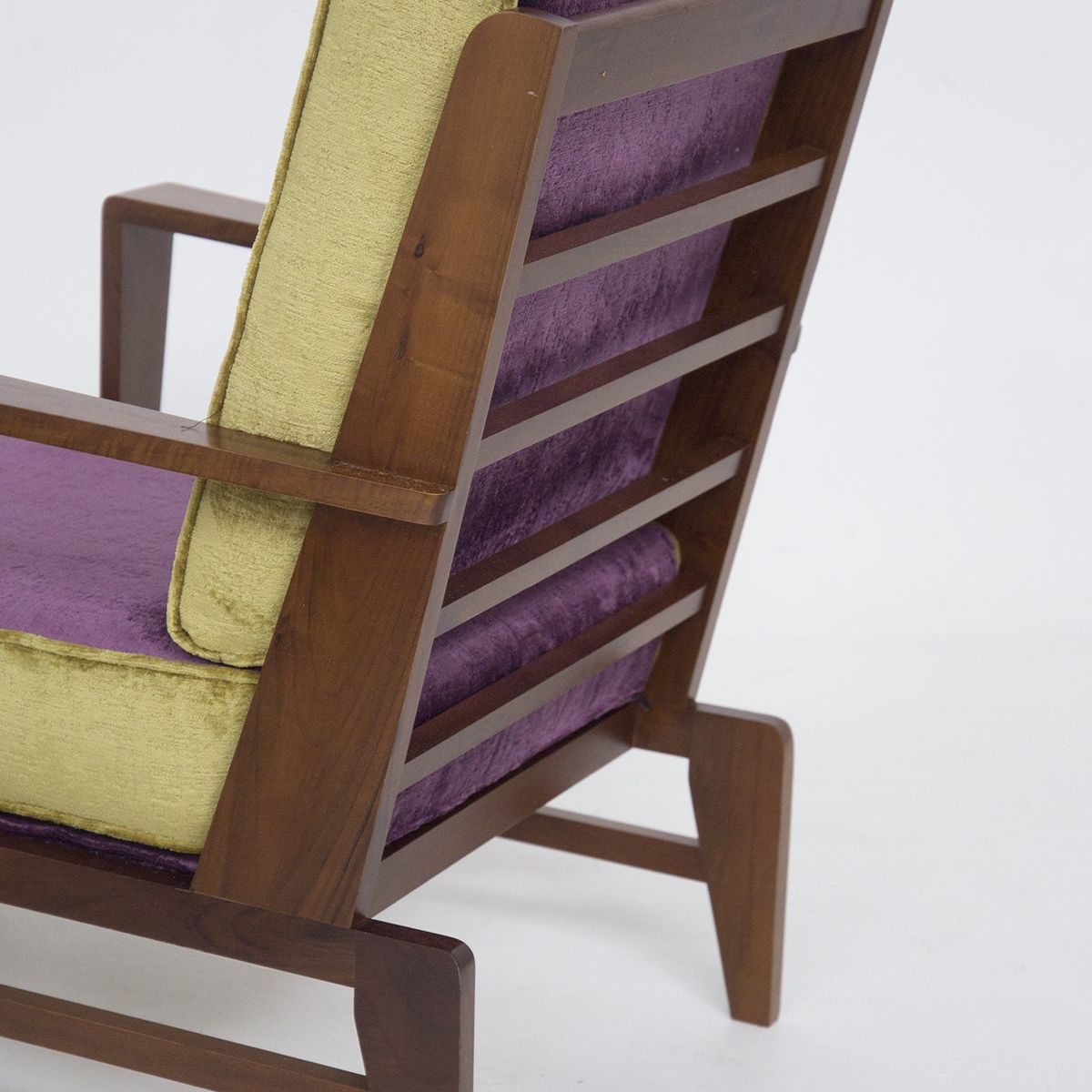 Rene Gabriel Vintage Armchairs in Purple And Green Velvet