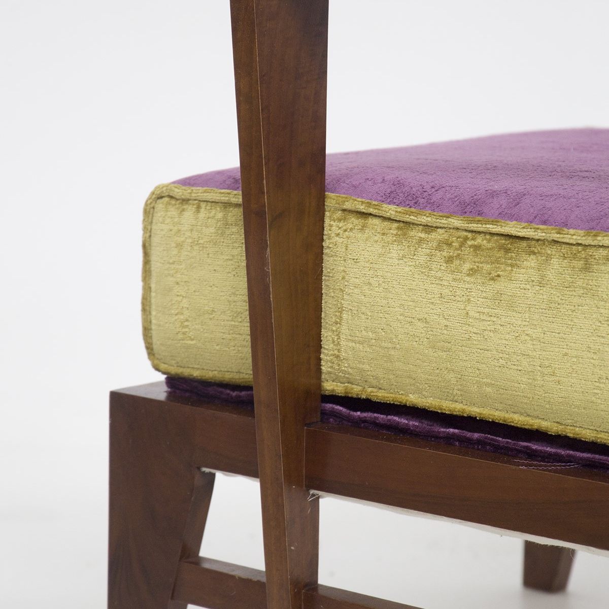 Rene Gabriel Vintage Armchairs in Purple And Green Velvet