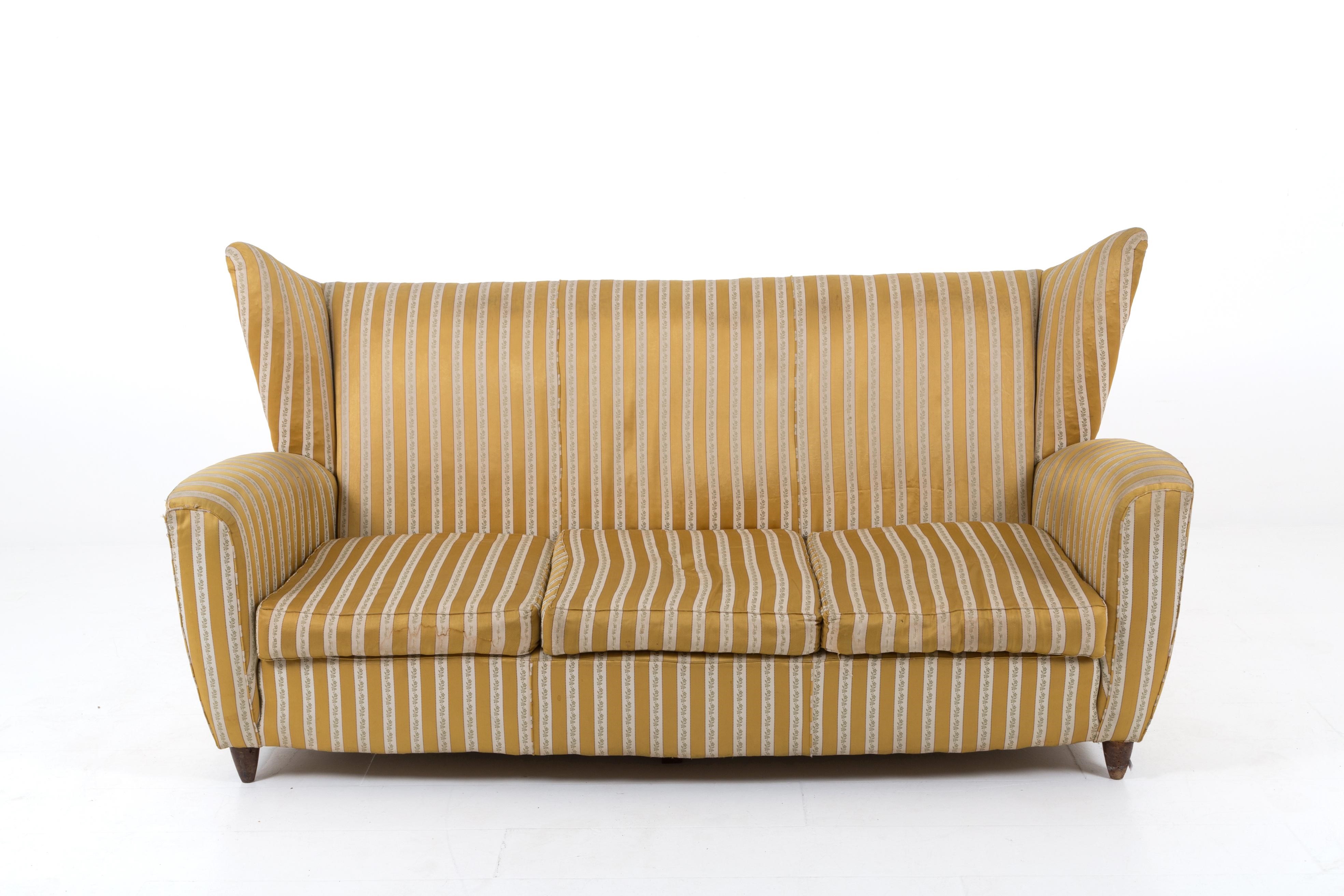PAOLO BUFFA. Three seater sofa in original fabric
