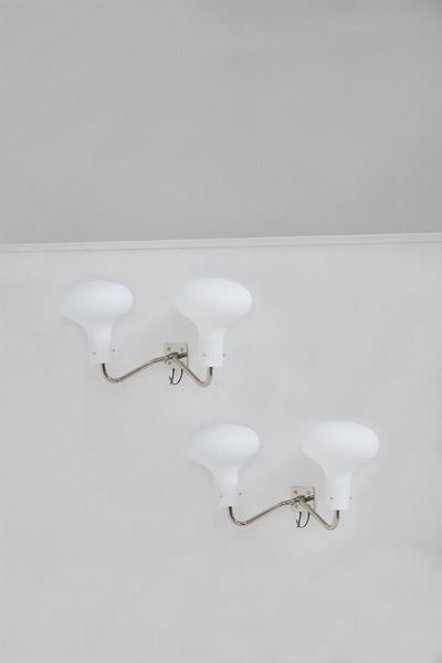 Vintage Wall Lamps in Chromed Brass By Ignazio Gardella