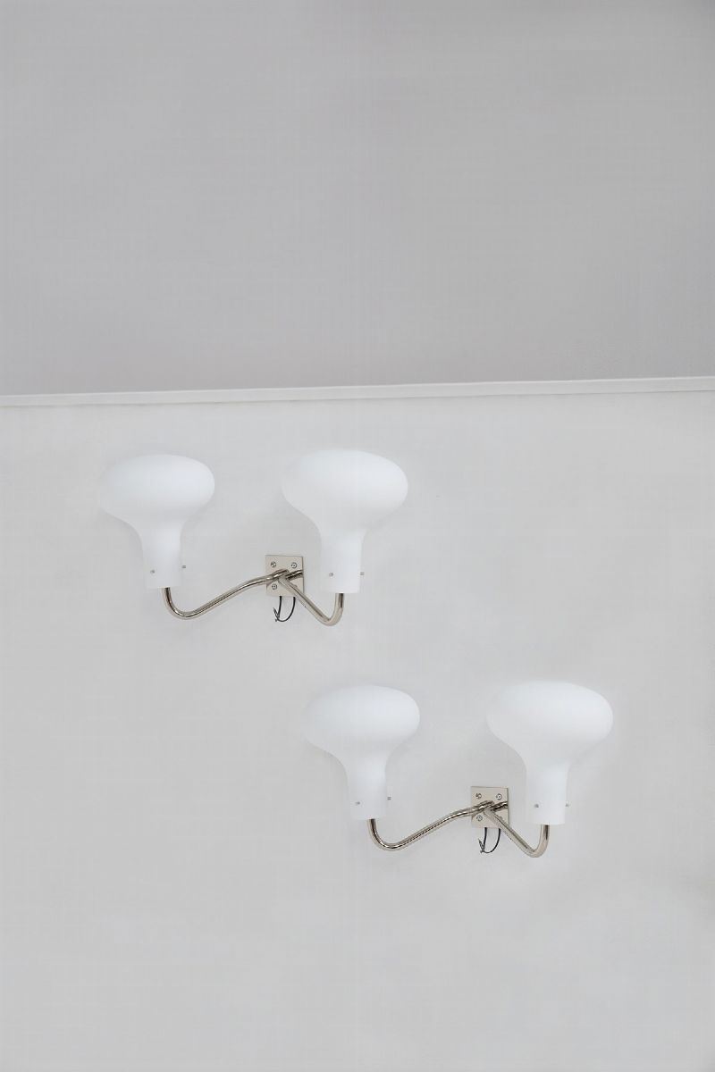 Lampade da Parete Vintage in Ottone Cromato