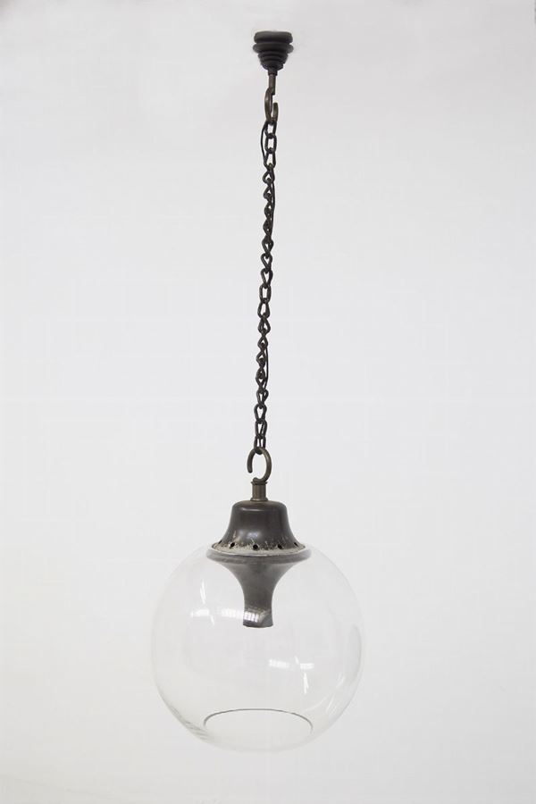 Boccia Ceiling Chandelier by Luigi Caccia Dominioni in Glass