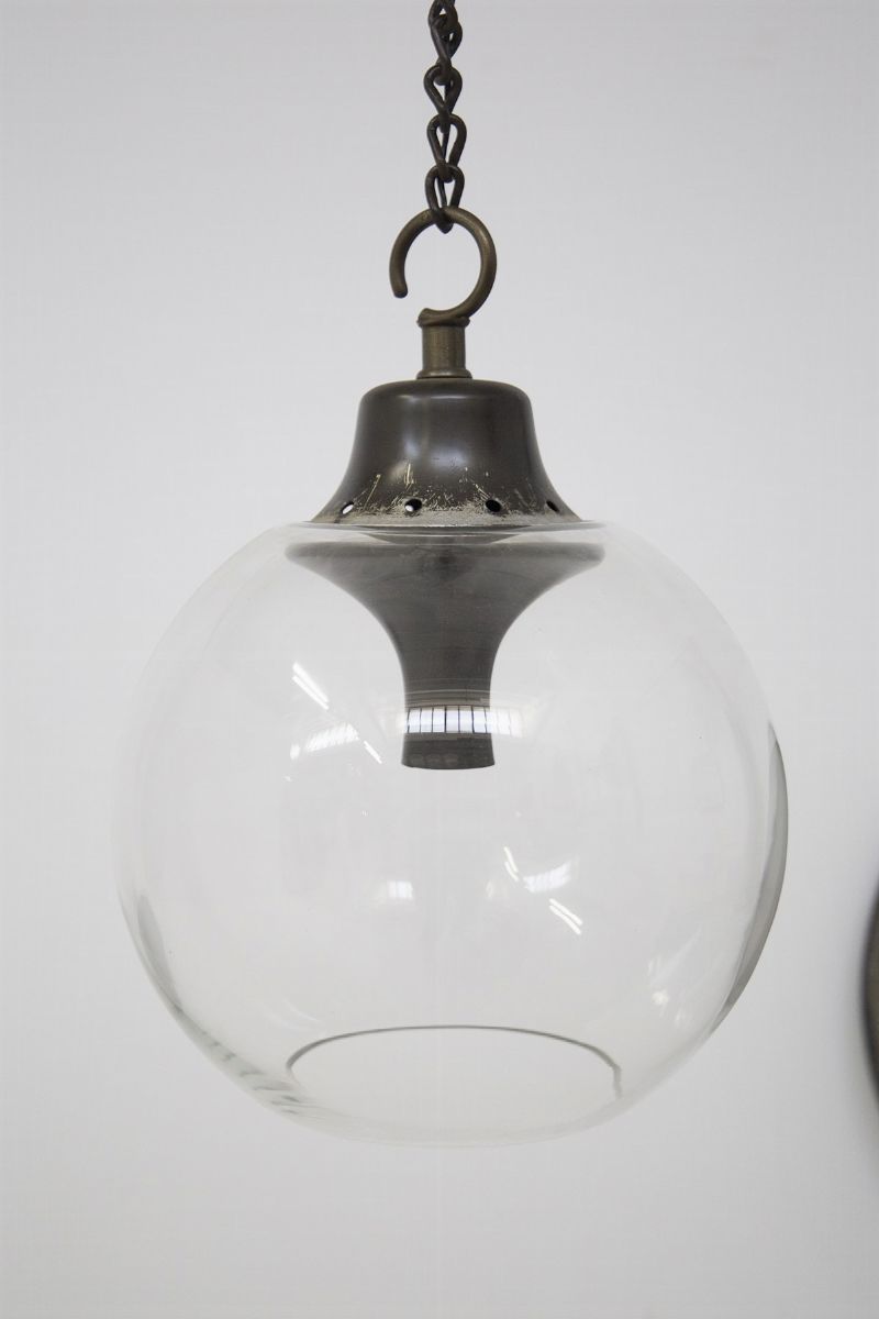 Lampadario a Soffitto Boccia di Luigi Caccia Dominioni in Vetro