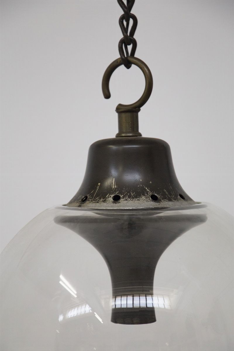 Lampadario a Soffitto Boccia di Luigi Caccia Dominioni in Vetro