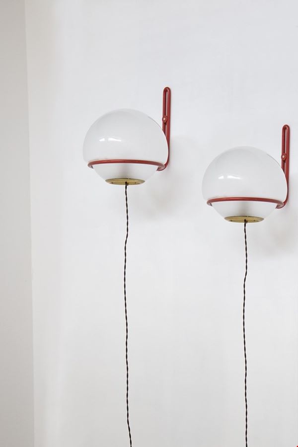 Gino Sarfatti - Basket Red Wall Lamps