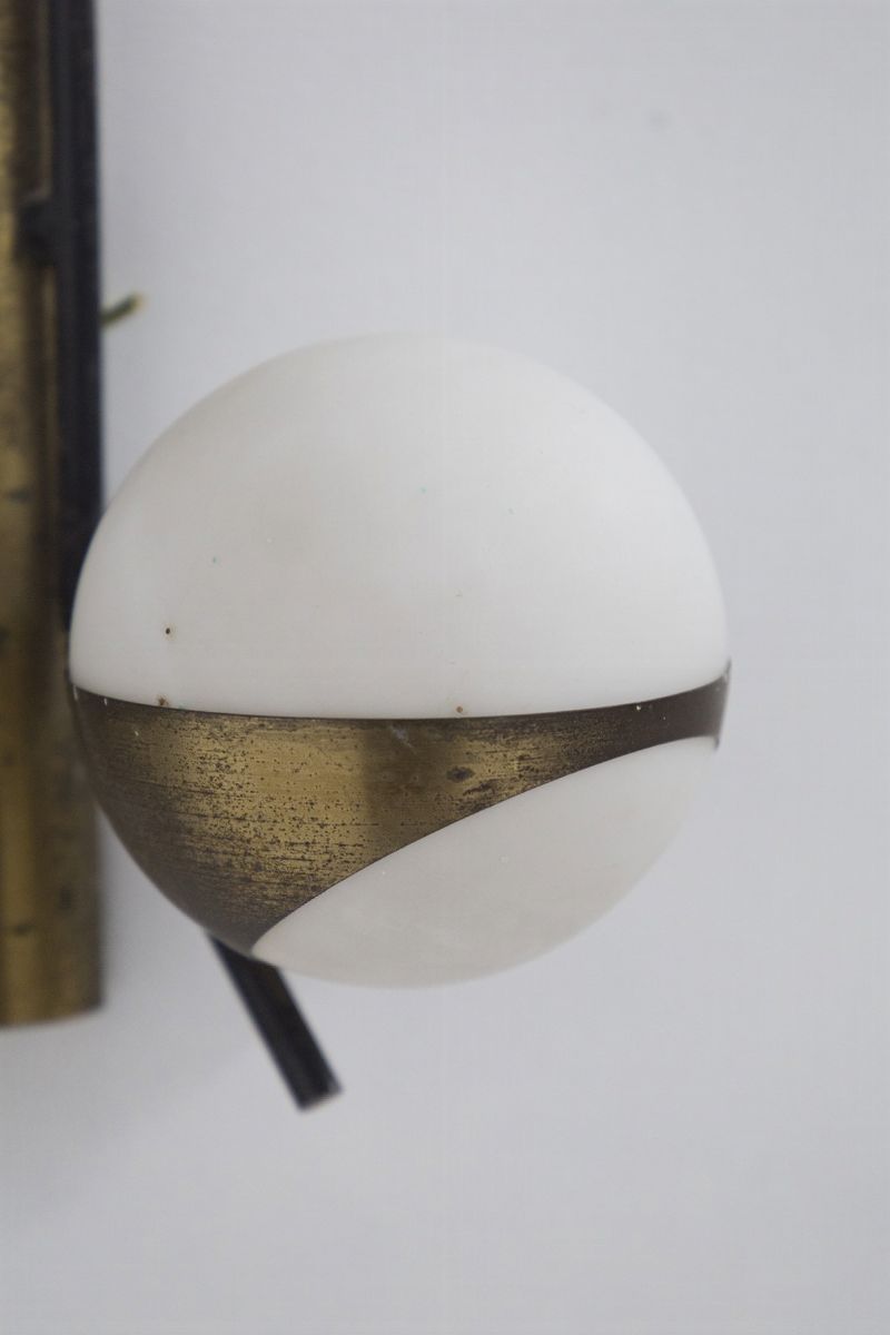 Vintage Appliques With Two Spheres in Patina Brass