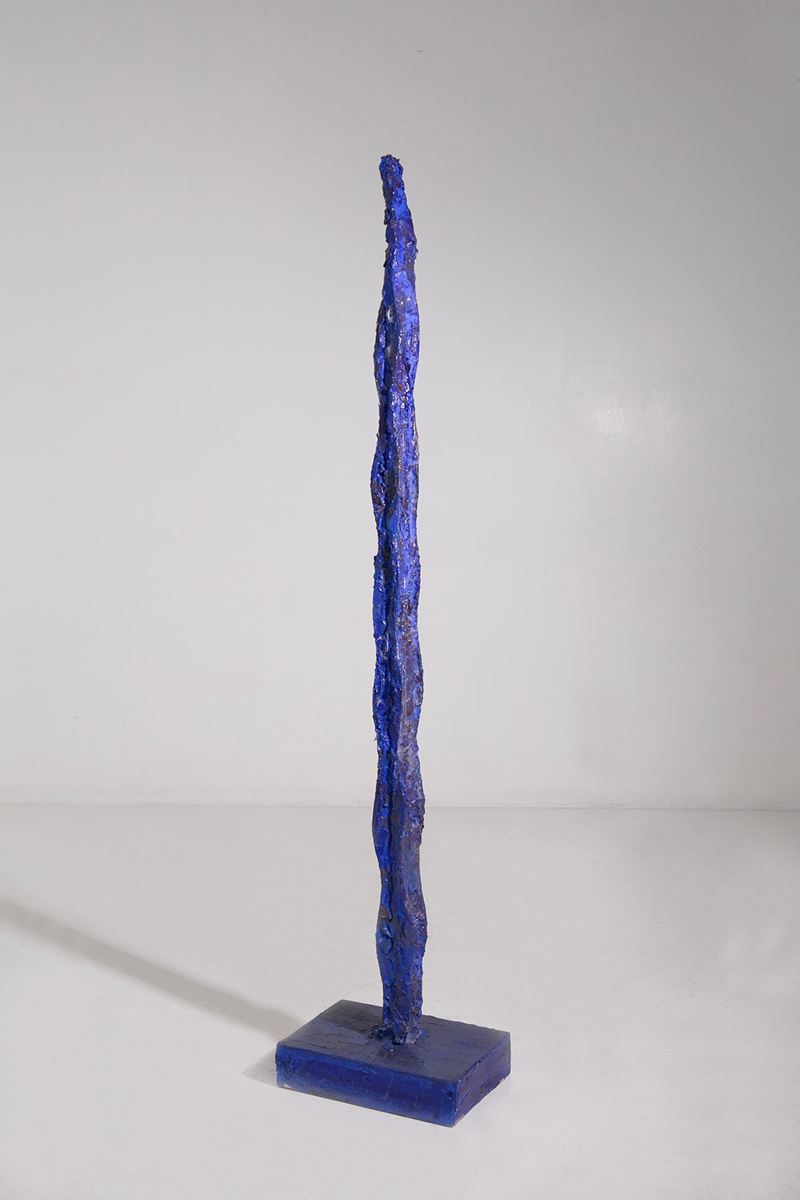 Aldo Guarnieri - Scultura in Legno Dipinto di Blu