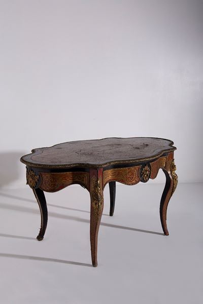 Scrivania Boulle in Stile Napoleone Iiv