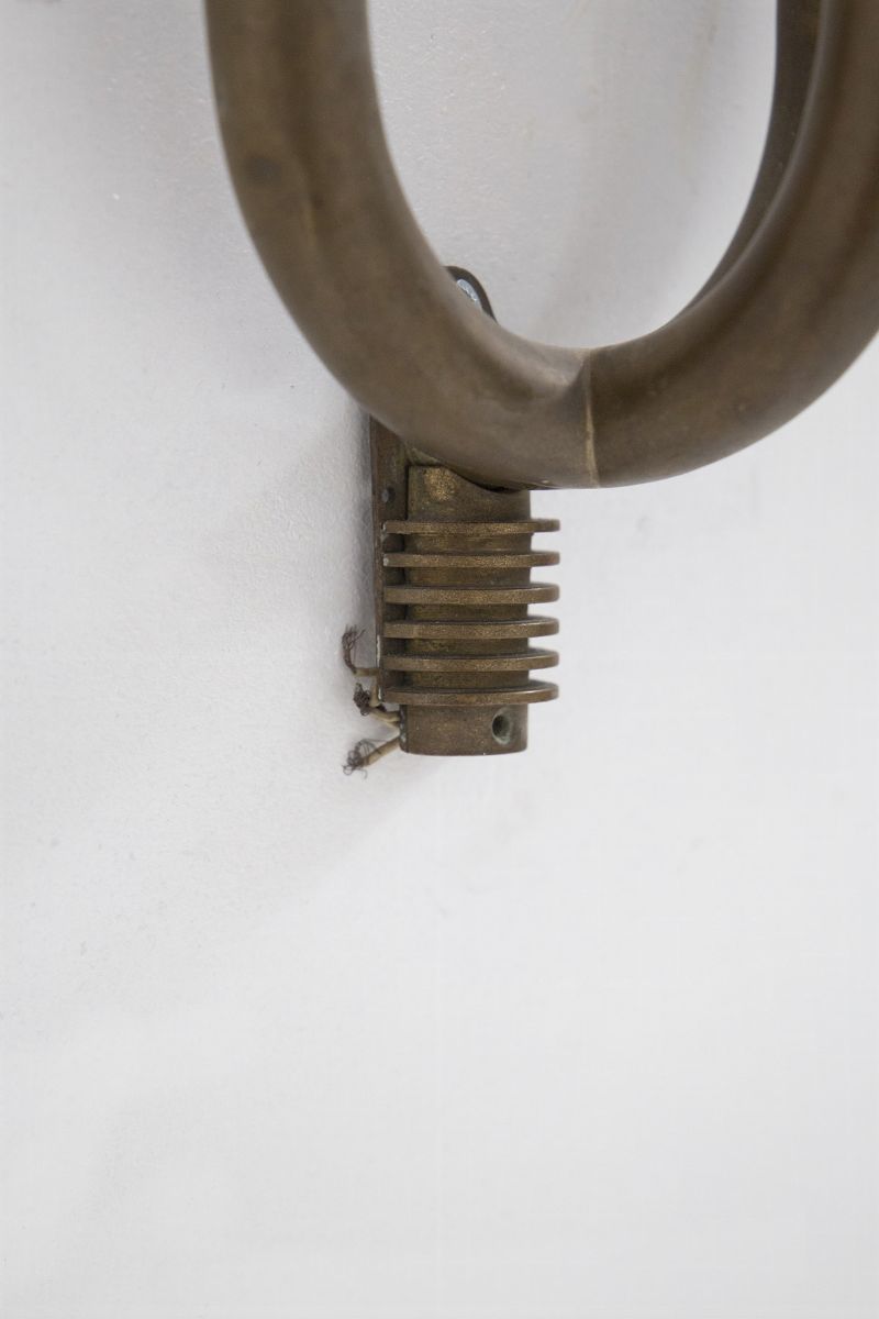 Pair Of Vintage Wall Lights in Patina Brass