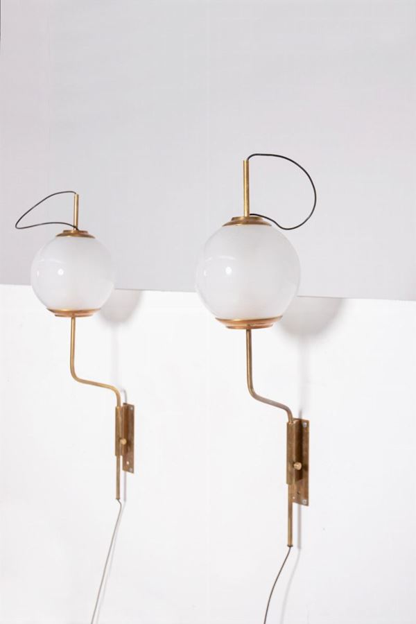 Luigi Caccia Dominioni Pair Pallone Sconces Model Lp 11